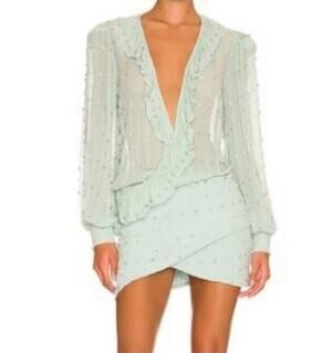 cute blue summer dress Womens 2024 Dresses V neck Dot Puff Sleeve at Amazon Women's Clothing store Also available in white Turndown Strapless corset wedding dress Item:Shirt Only